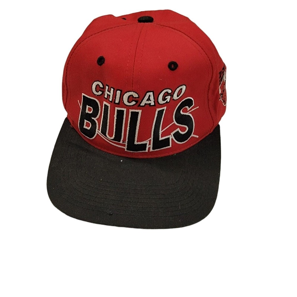Vintage Chicago Bulls GCC G Cap Black & Red‎ Snapback Hat 90's NBA